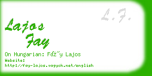 lajos fay business card